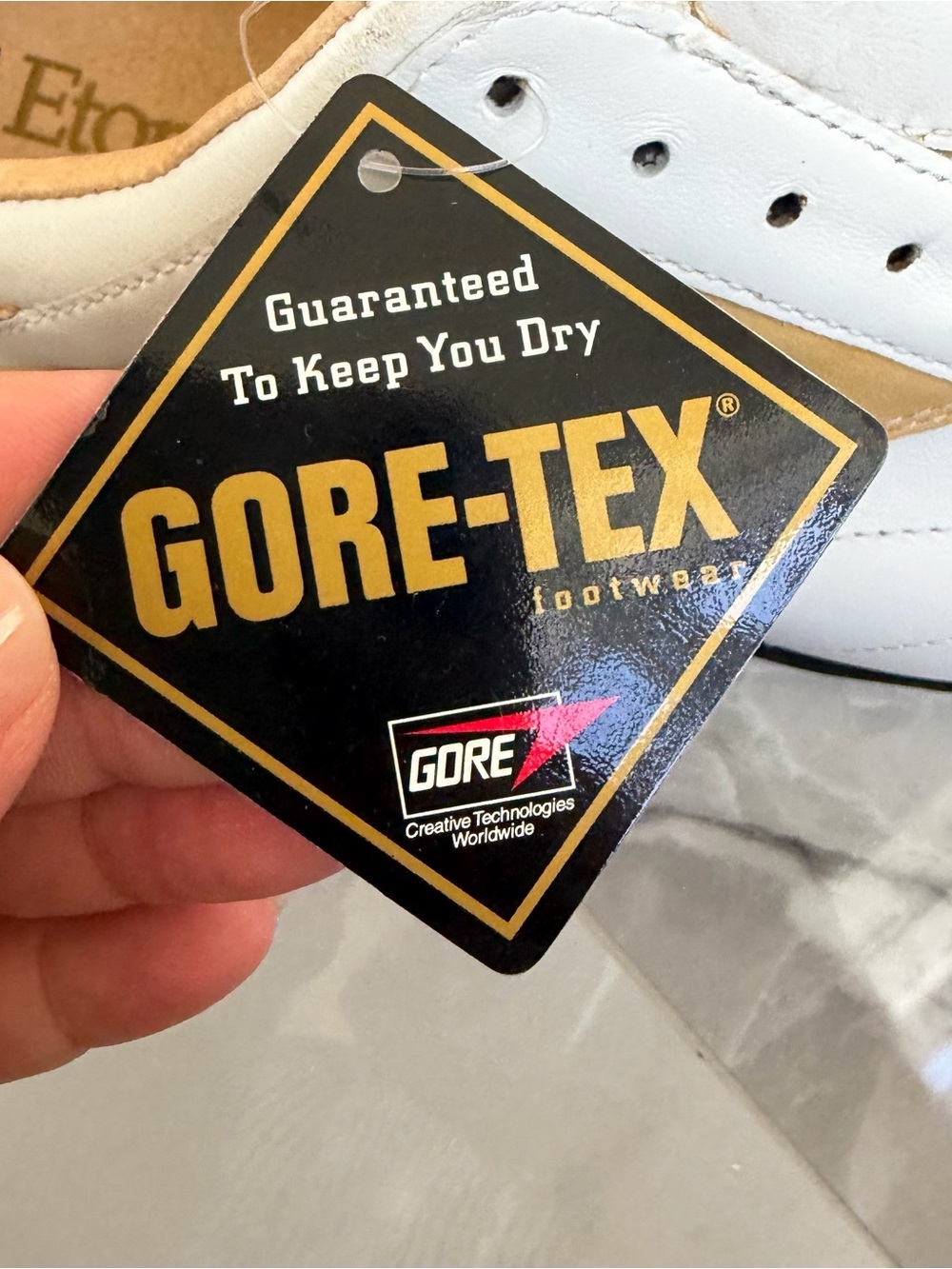 Etonic STGT Gore-Tex White Tan Soft Cleats Athletic Golf Shoes Womens Size 10 - Picture 7 of 8